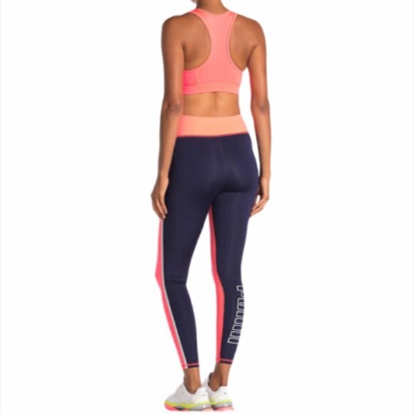 Puma Womens Neon Pink Color Block Moisture Wicking Leggings Activewear Sz XL New - Picture 4 of 9